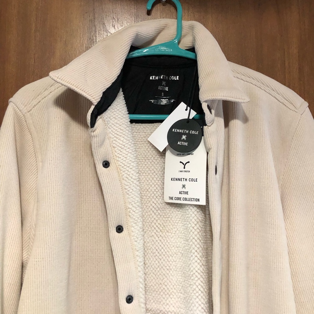 Kenneth Cole Cream Lightweight Shirt Jacket